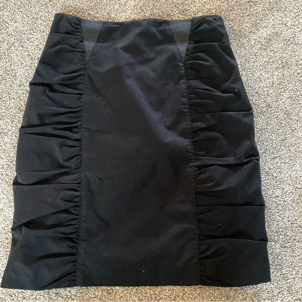 🔥Nanette Lepore Women's Skirt Ruched Pencil Style Black 4 Back Zip Lined🔥🔥